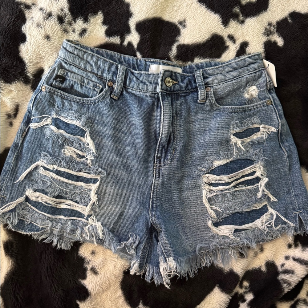 KanCan Blue Distressed Jean Shorts